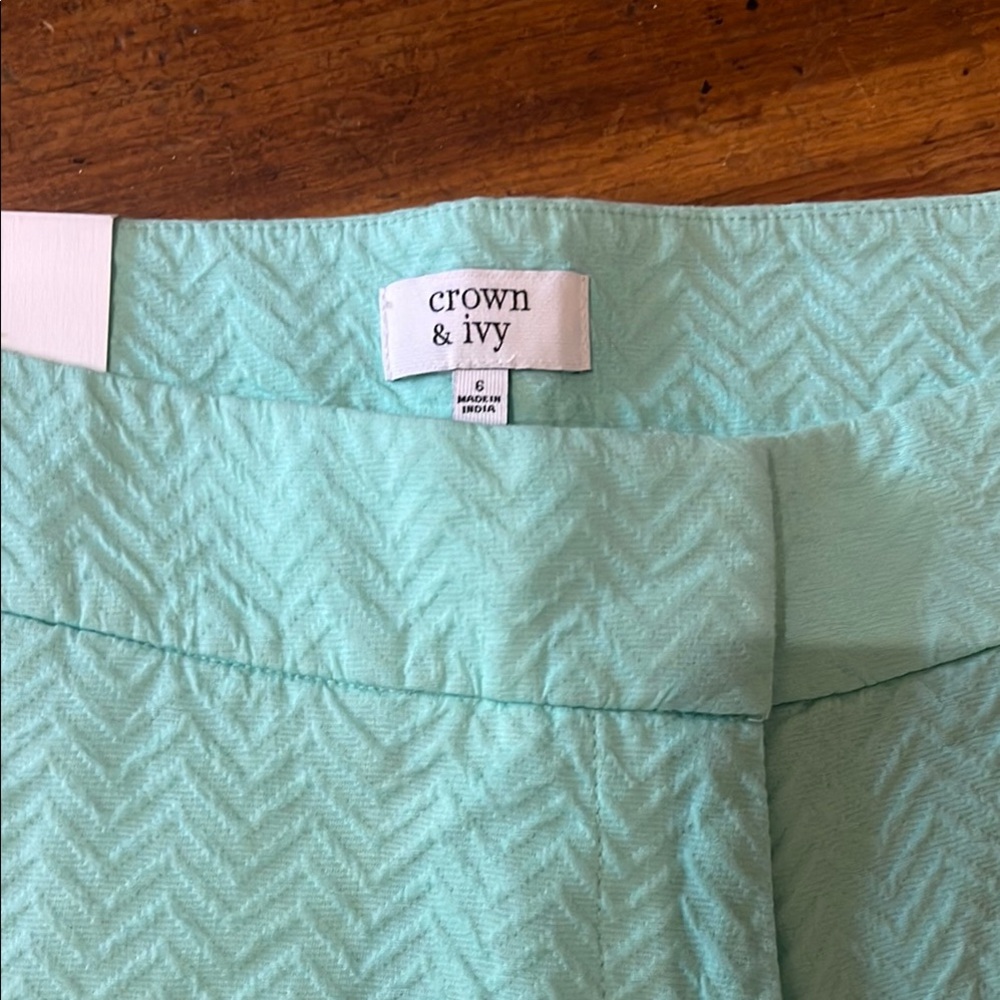 Crown & Ivy Scalloped shorts Blue Green Casual